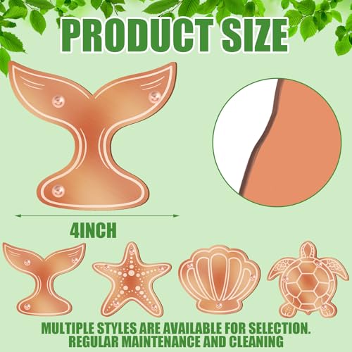 4 Pack Pure Copper Disk for Bird Bath Water Cleaner,Ocean | Triple-point Support, Outdoor Bowl Purification, Algae Prevention Safe, Pure Copper Discs, Flower Petal Design Shapes - size: Ocean