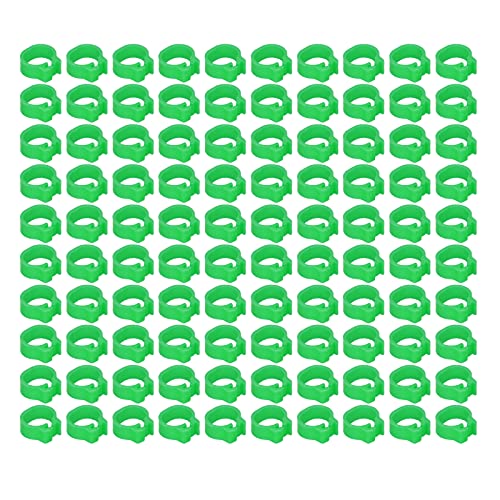 Omabeta 100PCS Reusable 8mm Pigeons Identification Leg Rings for Easy Dovecot Management and Marking, Lightweight Plastic Bands for Poultry Supplies (Green) - color: Green
