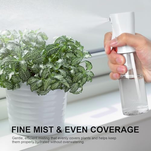 Continuous Spray Bottle for Hair, Ultra Fine Mist Sprayer, 2 Pack | Long-Lasting Mist, Gentle Mister, Trigger Lock, for Hairstyling, Barbers, Salons, Cleaning Solutions, Planting, 2pk 6.1 Oz