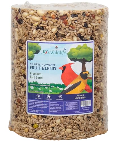 JCs Wildlife Bird Seed Cylinder with Hole Variety Pack, Premium Blends Wild Bird Food for Outside Feeders, Cardinals Woodpeckers Finches Bluebirds Chickadees, Made in the USA, Large, 5 Pack