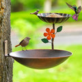 Tree Mounted Bird Bath, Wall Mount Bird Baths for Outdoors, Metal Birdbath and Feeder Combo, Antique Birdbaths Installed on Wooden Fences Trees Deck Outdoor Walls - color: Bronze2