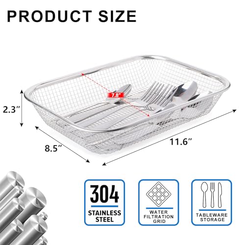 Utensil Drying Rack, 2 Pack Utensils Holder Dishwasher Silverware Basket | Compact Dish Rack, Kitchen Counter Drainer, Chopsticks, Spoons, Forks, Knifes Drainer Organizer - size: 2pcs Medium