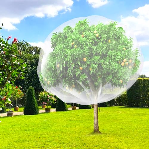 2 Pcs Fruit Tree Netting, 7 x 8 Ft Large Insect Bird Barrier Tree Net with Drawstring, Garden Bird Netting Plant Cover for Protect Plant Fruit Flower from Insect Bird - color: 2pcs- 7x8 Ft