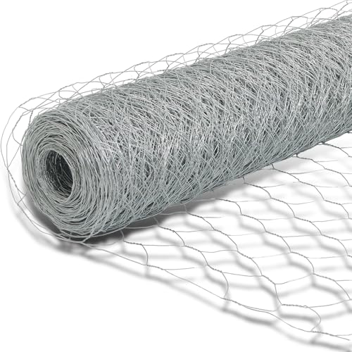WFLNHB Hexagonal Chicken Wire Poultry Netting Galvanized Mesh Garden Fence Barrier Fence Mesh Roll 6Feet x 150Feet - size: 6FTx150FT