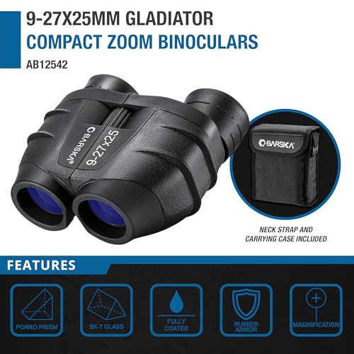 9-27x25mm Gladiator Compact Zoom Binoculars by Barska - style: 9-27x25