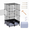 Flight Bird Cage, Large Metal Parakeet Cage with Wheels | With Perches, Slide-Out Trays, Bowls & Bird Toys for Cockatiels, Lovebirds & Small to Medium Birds, 25.5" x 25.5" x 46"