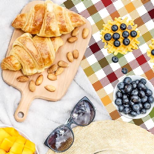 JarThenaAMCS 150Pcs Fall Wax Paper Autumn Buffalo Plaid Deli Paper Colorful Checkered Sandwich Wrap Tissue Waterproof Oil-Proof Picnic Liners for Thanksgiving Party Kitchen Supplies - color: Fall Plaid