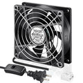 92mm Axial Fan, 110V-240V EC Cooling Fan for Cabinet | Dual Ball Bearing,ideal Ventilation Fan for Computer Case, DVR, AV receiver, PlayStation & Xbox Heat Dissipation - style: 92mm x 25mm