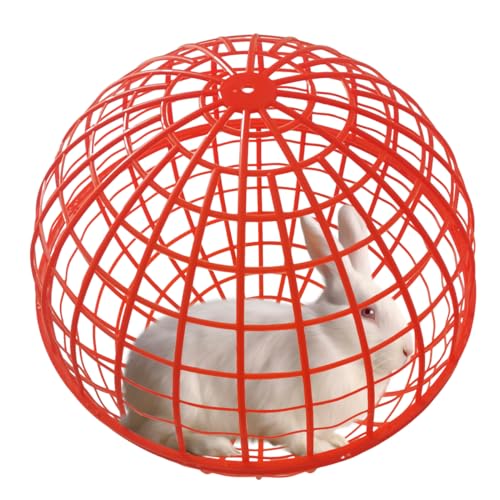 19.6" Movable Ball-Shaped Animals & Poultry Cages,Pet Safe Walking Net, Farm Courtyard Outdoor Accessible Rolling Rabbit Duck Hutch Chicken Coop,Preventing Dog Bites Trampled by Horse(1 PC) - color: Red