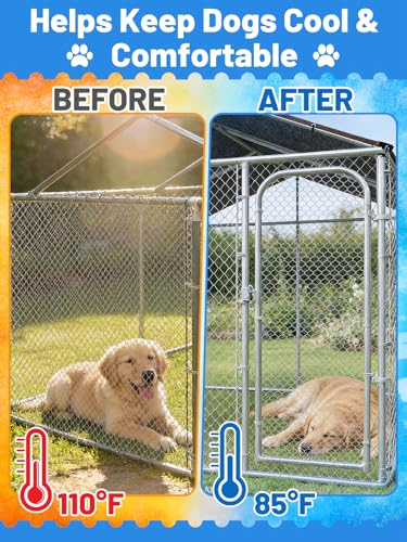 MEWTOGO 95% High Density Dog Kennel Shade Cover - 10x13ft Mesh Shade Cloth | Anti-Tear, Easy Setup, Provides Perfect Shade, for Garden Outdoor Patio Greenhouse Balcony Chicken Coop Pet Crate - size: 10x13ft