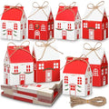 Zhanmai 48 Pcs Christmas Treat Boxes Candy Red Village Vintage Mini Gingerbread House Favor Box Christmas Party Paperboard Gift Boxes for Xmas Holiday Party Treat Cookie Goodie Snack Gift Packaging - style: Candy House