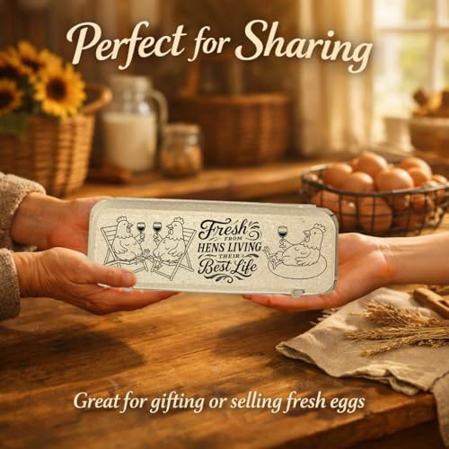 Best Life Egg Cartons – 12-Pack – Funny Egg Carton with Relaxing Hen Design – Giftable, Eco-Friendly Cartons for Backyard Eggs