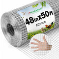 Amagabeli Galvanized Hardware Cloth 1/2 inch 48inx50ft 19 Gauge Chicken Wire Fence Welded Wire Mesh Roll Plant Supports Poultry Netting Garden Bed Animal Cage Snake Rabbit Wire Gopher Rodent Proof - size: 1/2" 48" x 50'