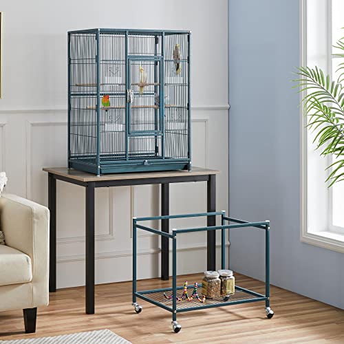 Topeakmart 54'' H Large Bird Cage Parrot Cage w/Stand Bird Cage for Conures Parakeets Cockatiels Canary Budgies Quaker Lovebird, Navy Blue - color: Navy Blue