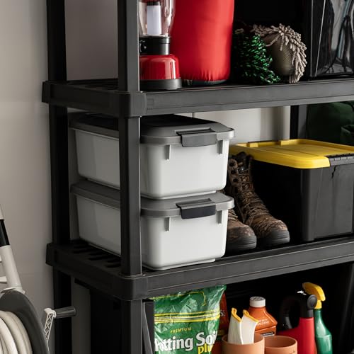 IRIS USA Dog Food Storage Container, 2-Pack, Up to 14 lbs, Gray | Made in the USA, Comes with 2-Cup Sccop, Stacklable, Airtight Seal, BPA-Free, Bird Seed, Cat food, Treats, Keeps Kibble Fresh - color: Gray/Dark Gray, size: 14 lbs - 2 Pack