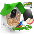 Smart Bird Feeder with Camera Solar Powered 2K HD Live Video with 32GB Card | AI Identifies 10,000+ Bird Species, Instant Alerts, IP65 Waterproof, Easy Setup, Bird Watching Gift for Bird Lovers - color: Light Green