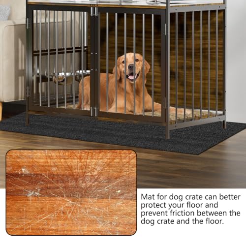 46" X 60" X 0.23'' Mat for Under Dog Crate, Non-Slip Rubber Kennel Mat | for Crate to Protect Floors Extra Large Washable Absorbs Urine Dog Playpen Mat - size: 60"L x 46"W
