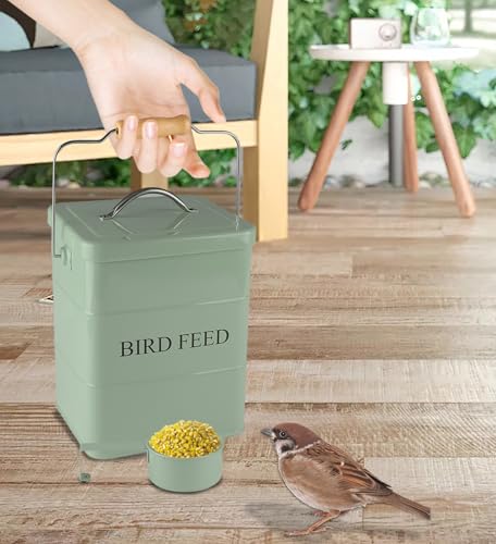 Bird Feeder,Bird Food Jar Pet Food Storage Airtight Food Storage Container-Green - color: Green
