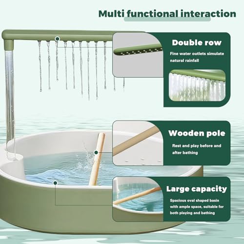 Parrot Bathtub Bird Automatic Bath Shower,Large Bird Shower Fountain Indoor Bathtub with Running Water, Contains USB and Pump,for Pet Birds, African Grey, Cockatiel, Conure, Budgie, Lovebird(Fashion) - color: Fashion