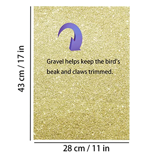 Gravel Paper for Bird Cage,BirdCage Liner Papers Cuttable Gravel Liner Sea Sand Paper Pet Animal Cages Cushion Great for Hard-Billed Birds Parrot | Clean Safe & Aids in Digestion (20 PCS - 17" x 11") - size: 20 PCS - 17" x 11"