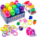 Waybla 12-Pack Prefilled Easter Eggs with Modeling Dough & Easter-Shaped Cutters, Non-Candy Easter Gift Easter Basket Stuffers for Kids