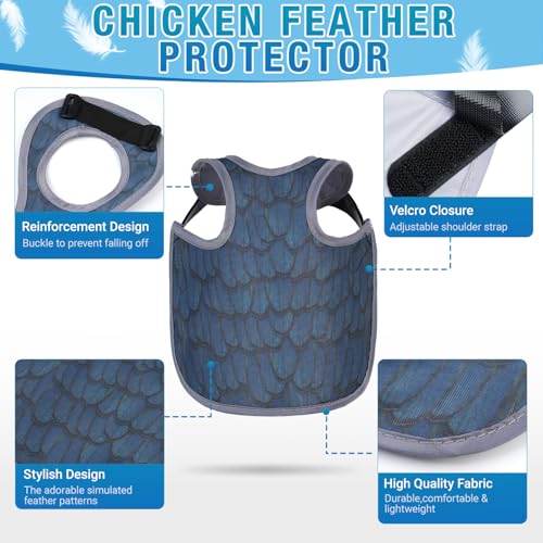 Chicken Saddle for Hens - Chicken Aprons for Hens With Adjustable Straps, Chicken Aprons & Vest Jacket for Hens - style: Black Feather