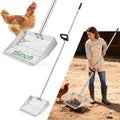 Chicken Poop Scooper Rake: Scooper with 75.6in Long Handle | 15in Wide Sifter-Adjustable Stainless Steel Rake-Non-Stick Metal-Easy to Clean-Ideal for Poultry Coop/Manure Cleaning