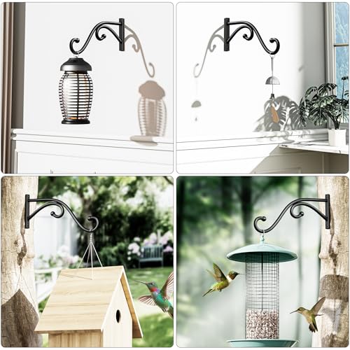 Plant Hook Hanging Plant Brackets - 2 Pack 10 Inch Plant Hanger. | Metal Plant Wall Hooks for Hanging Flower Basket, Lanterns, Bird Feeder, Wind Chimes Indoor & Outdoor. - size: 10 Inch