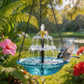 2026 New Solar Cascade Hanging Bird Bath Fountain – Outdoor Bowl Bird Bath with Solar Pump, Large Hanging Fountain for Hummingbirds, Gardens, Patio & Backyard (Blue)