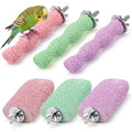 6 PCS Bird Beak Grinding Stone, Bird Perches, Nail Trimming Stick (Long) | For Small Medium Cockatiel Lovebird Finch Chinchillas Hamsters, Climbing Ledge, Grinding Claws and Beaks, Playful Design - size: Long