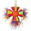 Bonka Bird Toys 3488 Cake Party Parrot Preening Foraging Plucker Natural Toy cage Cages Shredder Cockatiel Conure African Grey Parakeet Made in the USA