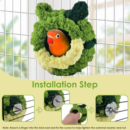 KATUMO Bird Nest, Small Sun Conure Breeding House Parrotlet Snuggle Hut Lovebird Bed for Conure, Lovebird, Zebra Finch, Loriculus, Hamster and Other Small Birds (Less Than 5 inches Long) - size: S (Green)