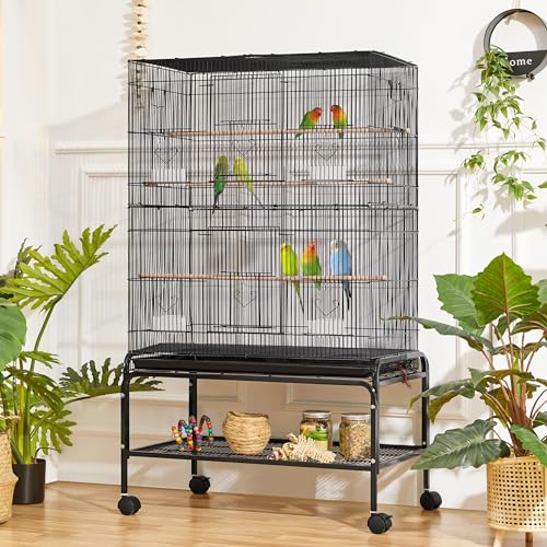 Yaheetech 53'' Large Bird Cage Budgie Cage for Parakeets Cockatiels Conures Lovebirds Parrots with Rolling Stand