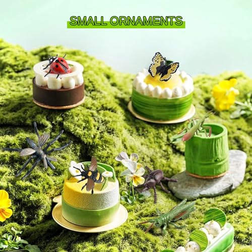 20Pcs Realistic Insect Toys Set with Flower and Bug Figures for Kid | Fake Bug Toys, Ideal for Halloween, Birthday Party Favors, Cupcake Topper, Education, April Fool's Day Prank Gifts, Non-toxic - style: Insect