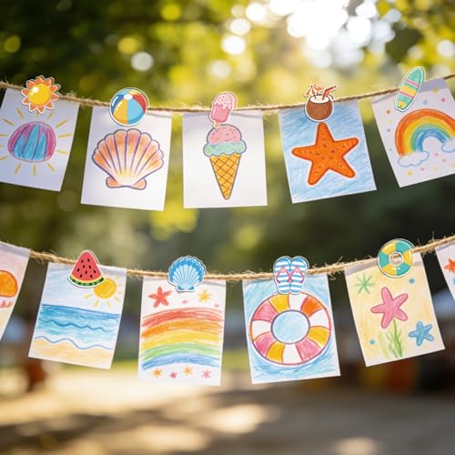 MAYJOYDIY 24Pcs 12 Styles Summer Beach Bag Clips Sun Watermelon Seashell Bag Sealer Sealing Closures Cute Starfish Acrylic Chip Clips Funny Home Office Holders for Bread Snack Storage Desk Decor - style: Summer Beach