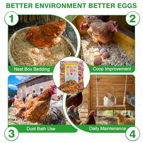 42oz Chicken Nesting Herbs Pure Natural Mix for Coop & Nest Boxes | Nesting herbs for chicken coop neutralize odors, attract hens to nest boxes, calming scent eases stress, creating cozy space
