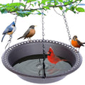Hanging Bird Bath Bird Feeder 12 inch, 2 Pack Birdbath Tray for Garden Yard Outside, Brown - color: Brown, size: 12 inch 2pcs