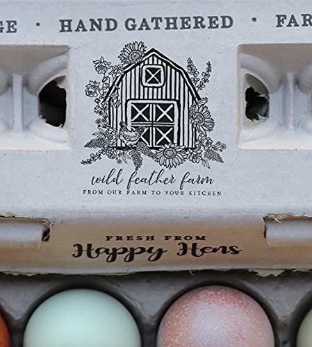Egg Cartons- Adorable Printed Design for Farm Fresh Eggs, Recycled Paper Cardboard, Sturdy & Reusable, Holds up to XL Chicken Eggs (Blank Stamping, 90) - color: Blank Stamping, size: 90