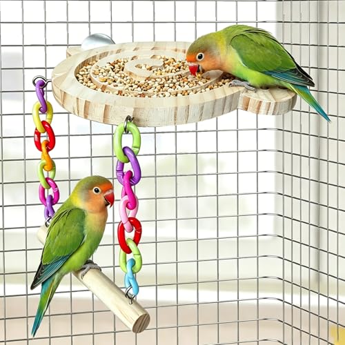 Parakeet Toys, Foraging Toys for Birds with Swing,Help Parakeet Eat Slowly to Prevent Bloating or Choking,Puzzle Bird Toys.
