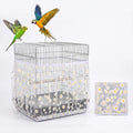 Bird Cage Seed Catcher Net Cover, Bird Cage Net, Mesh Parrot Cage Skirt Guard for Parrot Cockatiel Budgie Fits Round Square Cages(Daisy-White, 59''-87"X15.7")