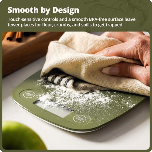 Greater Goods Food Scale, Slim & Compact Build, 1g Precision (Moss Green) | Digital Kitchen Scale for Cooking, Meal Prep & Portion Control, Tare, Auto Shut-Off, g/oz/lb/ml Conversion & Calorie Tracking - color: Moss Green