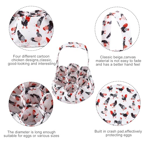 Egg Collecting Basket, Egg Basket for Gathering with 7 Pouches | Canvas Egg Basket for Chicken, Duck, Goose, Bird, Various Poultry Collection (Red-tailed) - style: Red-tailed chicken