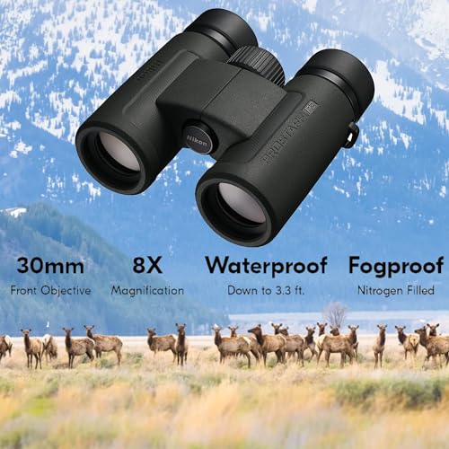 PROSTAFF P3 8x30 (16774) Black Binoculars Bundle with Lens Pen and Cleaning Cloth, Compact Binoculars for Adults for Hunting, Bird Watching, and Hiking Essentials, Zoom Lightweight Travel - style: P3 8x30