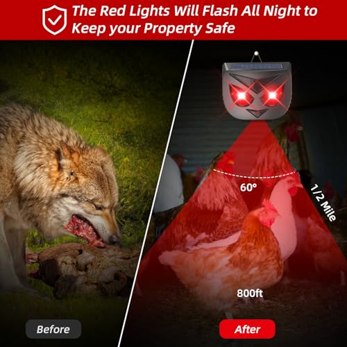 8 Pack Solar Nocturnal Animal Repeller Coyote Deterrent for Yard Predator Deterrent Animal Repellent Predator Eyes for Deer Fox Raccoon Skunk Predator Lights for Chicken Coop Farm Yard