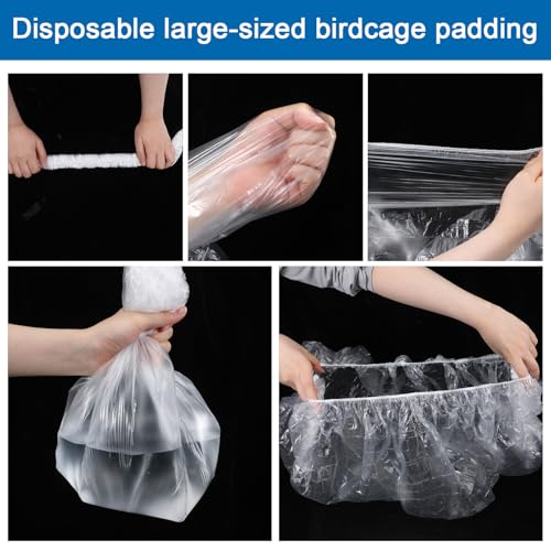 50 Pcs Disposable Bird Cage Liners, 34 x 22 Inch Clear Plastic Bird Cage Liner Large Size Parakeet Cages Bottom Liner for Finches Canaries, Cockatiels, Macaws