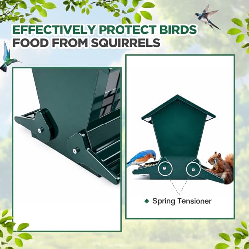 Zonon 12lbs Squirrel Resistant Bird Feeder on Pole | Squirrel Proof Bird Feeders on Pole, Metal Construction, Providing Stable Ground Installation for Outdoor Garden Yard