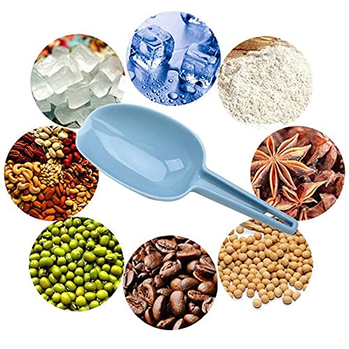 3 in 1Ice Scoop Set, Multi Purpose Plastic Kitchen Scoops Canisters, Ice Scooper for Freezer, Rice, Canisters, Flour, Dry Foods, Candy, Pop Corn, Coffee Beans and Pet Food - color: Gray+Blue+Light Blue