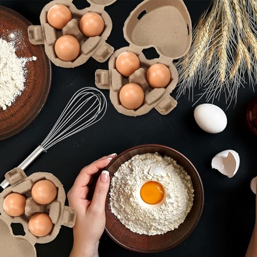 20Pcs Heart Shaped Eggs Cartons for Easter，3 Count Natural Paper Pulp Egg Tray with Jute Rope,Reusable Cardboard Holds 3 Eggs for Kitchen Holiday Gifts Market Farm
