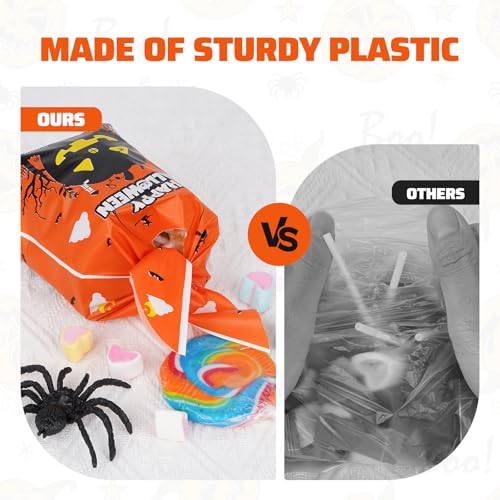 Fruasio 100PCS Halloween Treat Bags with Bunny Ear Ties, Black Cat Designs - color: Purple