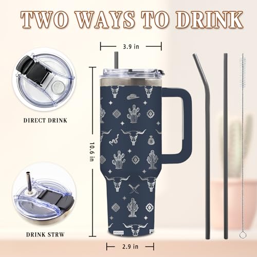 DUUV Western Cowboy Tumbler 40oz, Insulated Western Gift for Women | Engraved Sheep Head Cow Cup Gifts for Western Lovers Leakproof, Cowgirl Gift Mug, Appreciation Gifts for Girls Boy, 1 Pack - color: Western Sheephead